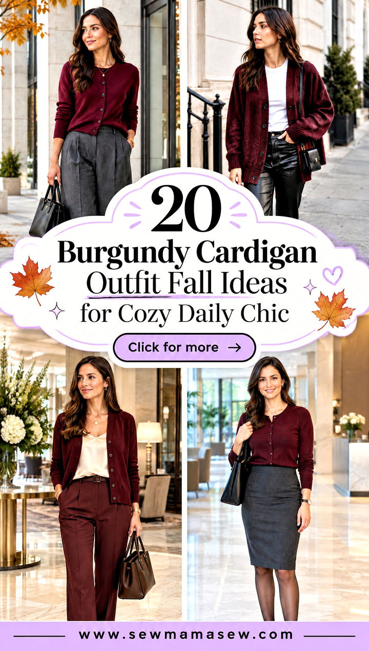 20 Burgundy Cardigan Outfit Fall Ideas for Cozy Daily Chic - 20 Burgundy Cardigan Outfit Fall Ideas for Cozy Daily Chic