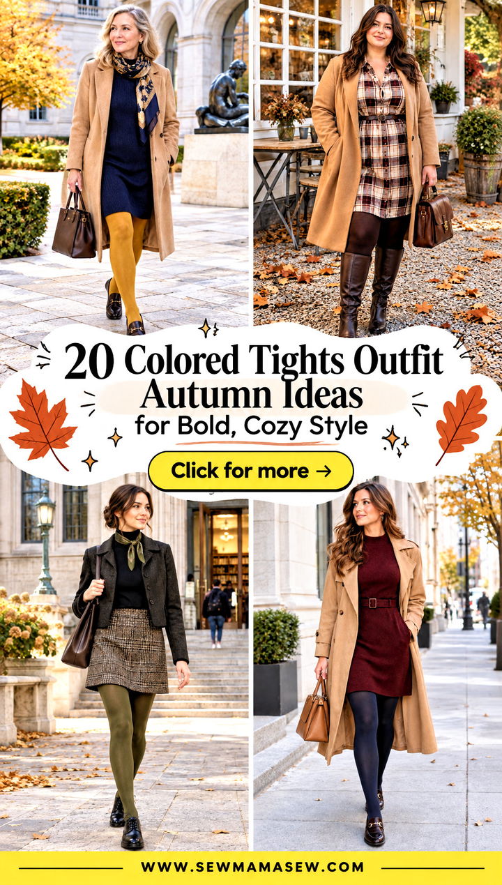 20 Colored Tights Outfit Autumn Ideas for Bold Cozy Style - 20 Colored Tights Outfit Autumn Ideas for Bold, Cozy Style