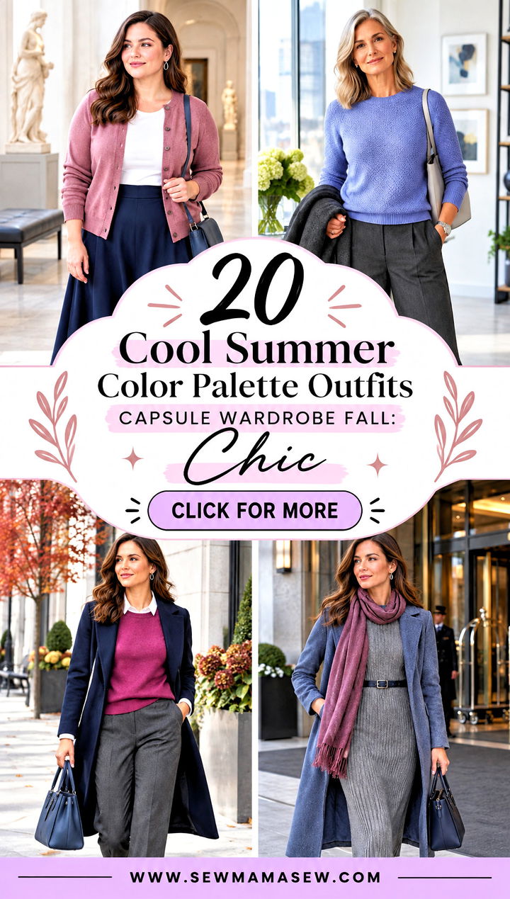 20 Cool Summer Color Palette Outfits Capsule Wardrobe Fall Chic - 20 Cool Summer Color Palette Outfits Capsule Wardrobe Fall: Chic