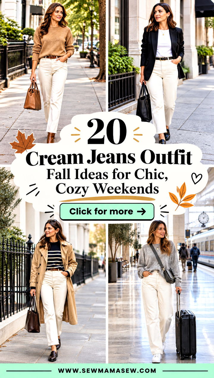 20 Cream Jeans Outfit Fall Ideas for Chic Cozy Weekends - 20 Cream Jeans Outfit Fall Ideas for Chic, Cozy Weekends