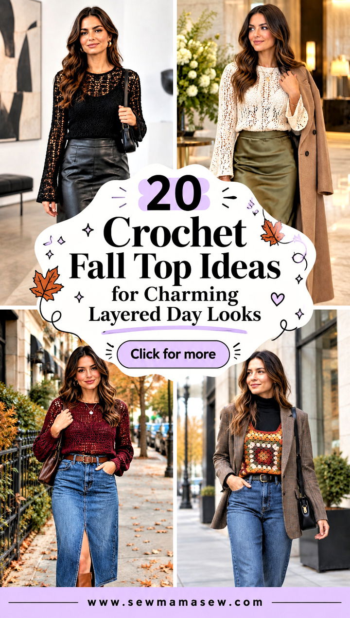20 Crochet Fall Top Ideas for Charming Layered Day Looks - 20 Crochet Fall Top Ideas for Charming Layered Day Looks