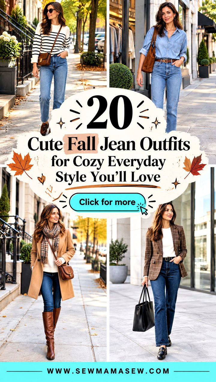 20 Cute Fall Jean Outfits for Cozy Everyday Style Youll Love - 20 Cute Fall Jean Outfits for Cozy Everyday Style You'll Love
