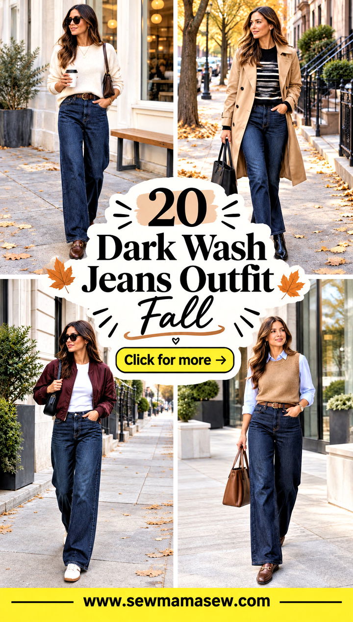 20 Dark Wash Jeans Outfit Fall Chic Looks for Crisp Days - 20 Dark Wash Jeans Outfit Fall: Chic Looks for Crisp Days