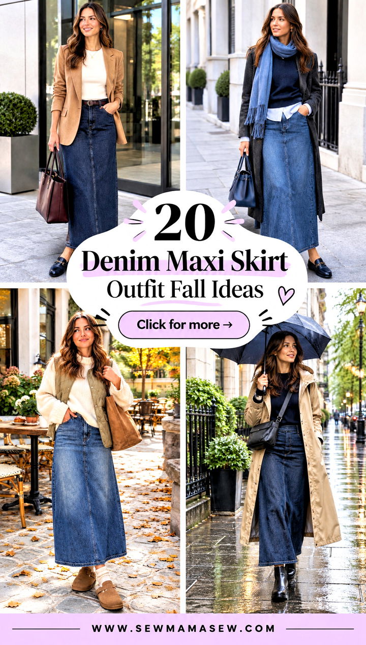 20 Denim Maxi Skirt Outfit Fall Ideas for Chic Cozy Layers - 20 Denim Maxi Skirt Outfit Fall Ideas for Chic Cozy Layers