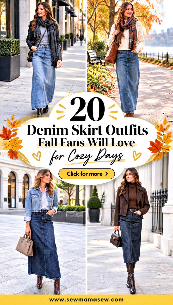 20 Denim Skirt Outfits Fall Fans Will Love for Cozy Days - 20 Denim Skirt Outfits Fall Fans Will Love for Cozy Days