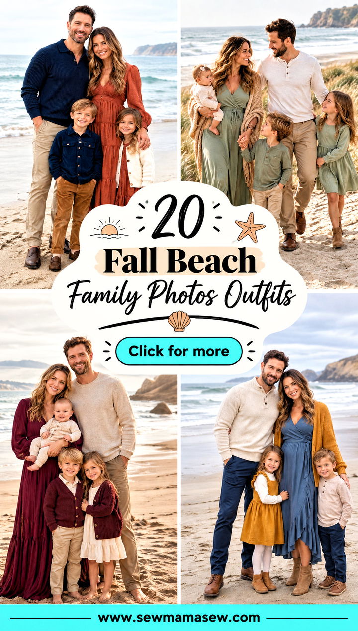 20 Fall Beach Family Photos Outfits for Warm Lovely Memories - 20 Fall Beach Family Photos Outfits for Warm, Lovely Memories