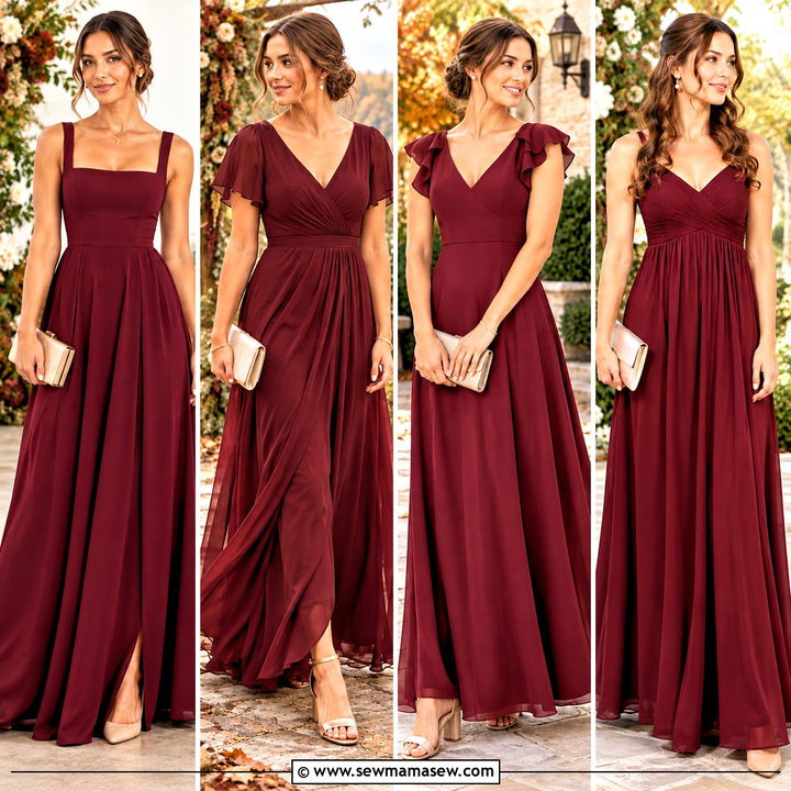 20 Fall Bridesmaid Dresses Burgundy Styles for Rich Romance