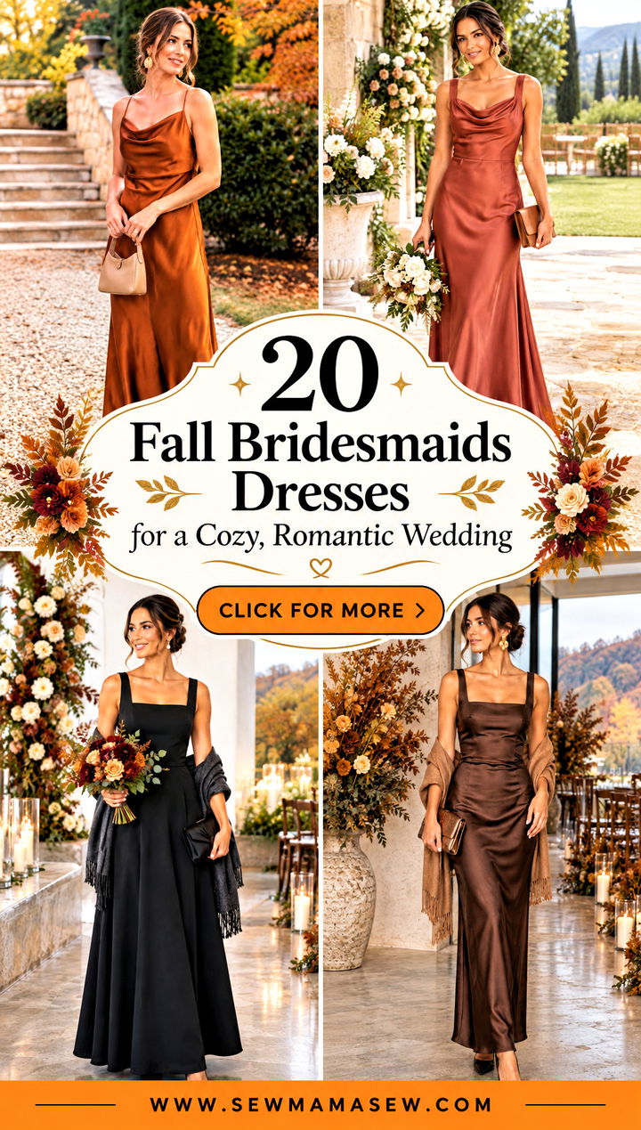 20 Fall Bridesmaids Dresses for a Cozy Romantic Wedding - 20 Fall Bridesmaids Dresses for a Cozy, Romantic Wedding
