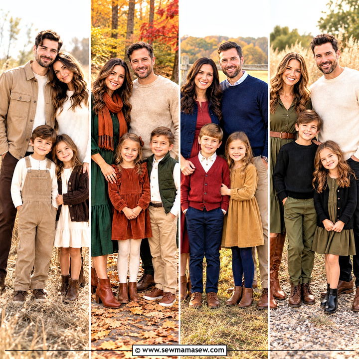 20 Fall Color Family Picture Outfits for Cozy Autumn Photos