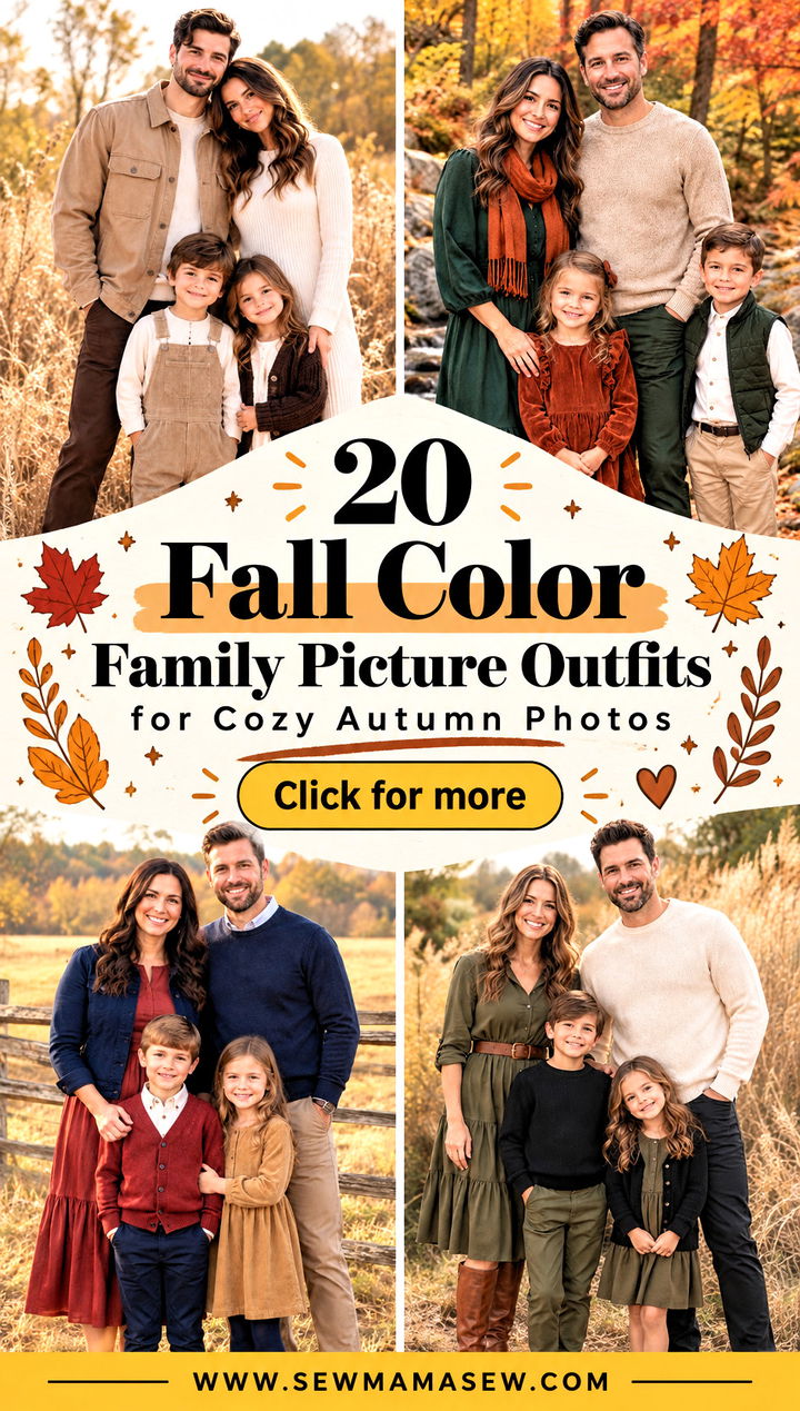 20 Fall Color Family Picture Outfits for Cozy Autumn Photos - 20 Fall Color Family Picture Outfits for Cozy Autumn Photos