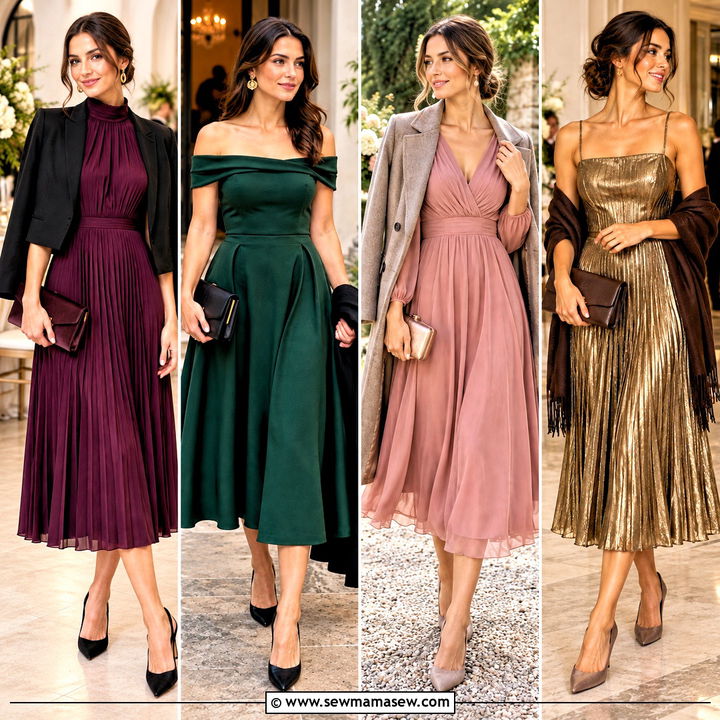 20 Fall Color Wedding Guest Dresses for Elegant Evenings