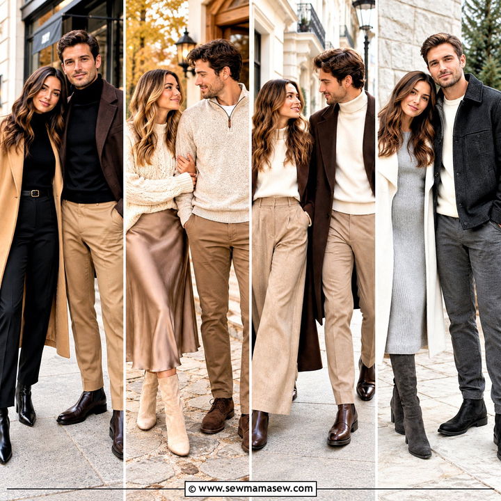 20 Fall Couples Photoshoot Outfits Neutral: Cozy Portraits