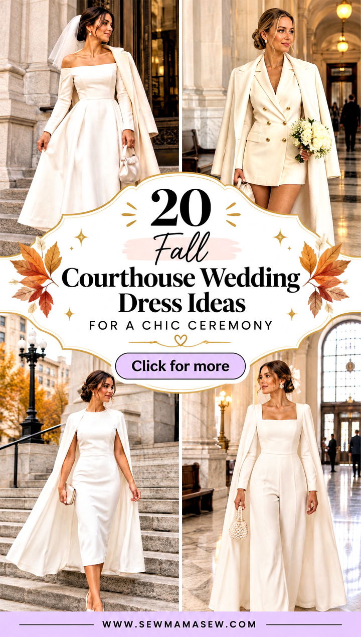 20 Fall Courthouse Wedding Dress Ideas for a Chic Ceremony - 20 Fall Courthouse Wedding Dress Ideas for a Chic Ceremony