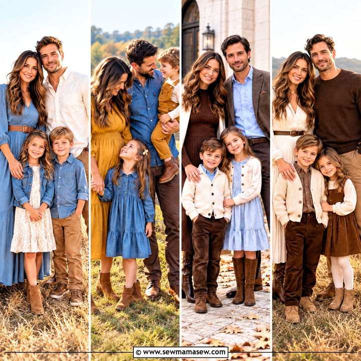 20 Fall Family Photo Outfits Color Combos for Timeless Charm