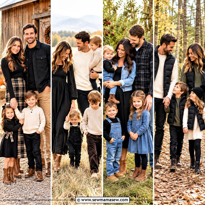 20 Fall Family Photos Black Outfits for Chic, Timeless Style
