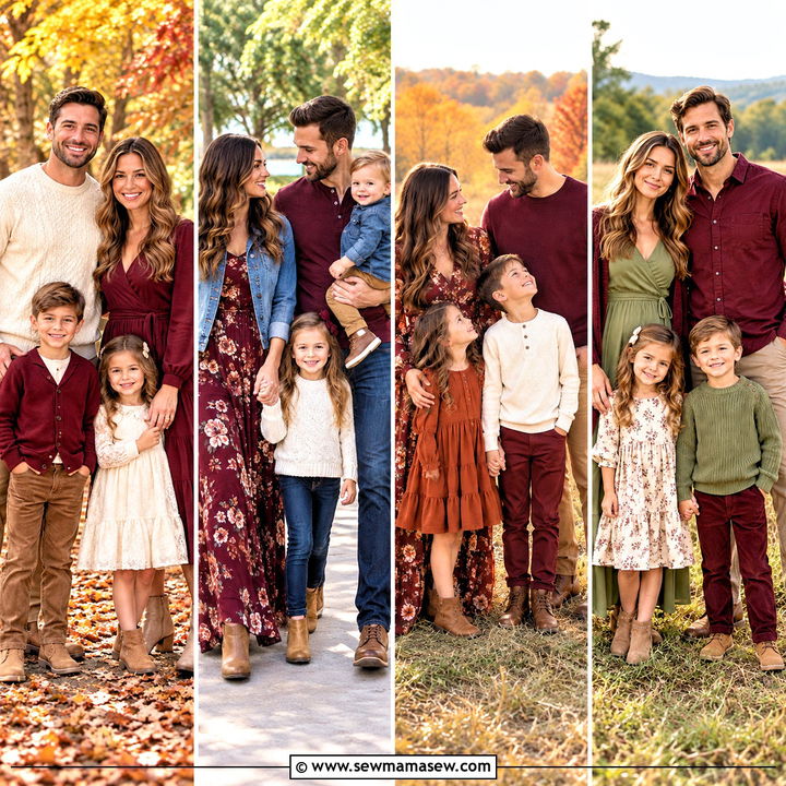 20 Fall Family Pictures Outfits Burgundy for Cozy Photos