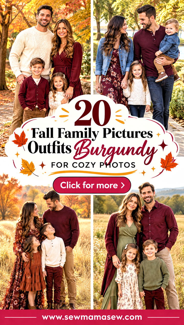 20 Fall Family Pictures Outfits Burgundy for Cozy Photos - 20 Fall Family Pictures Outfits Burgundy for Cozy Photos