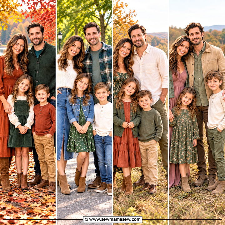 20 Fall Family Pictures Outfits Green for Rustic Portraits