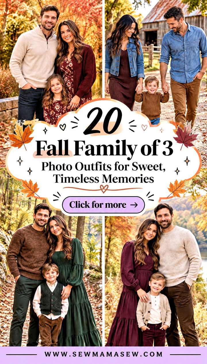 20 Fall Family of 3 Photo Outfits for Sweet Timeless Memories - 20 Fall Family of 3 Photo Outfits for Sweet, Timeless Memories
