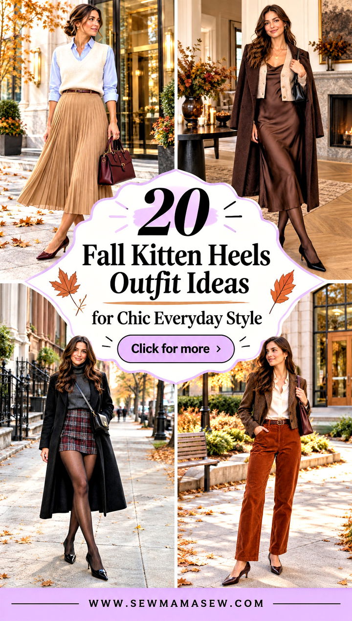20 Fall Kitten Heels Outfit Ideas for Chic Everyday Style - 20 Fall Kitten Heels Outfit Ideas for Chic Everyday Style