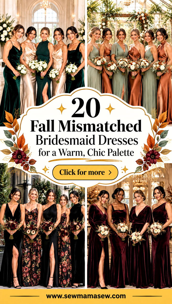 20 Fall Mismatched Bridesmaid Dresses for a Warm Chic Palette - 20 Fall Mismatched Bridesmaid Dresses for a Warm, Chic Palette
