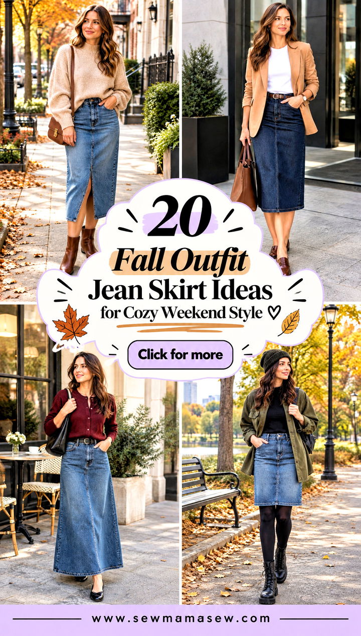 20 Fall Outfit Jean Skirt Ideas for Cozy Weekend Style - 20 Fall Outfit Jean Skirt Ideas for Cozy Weekend Style