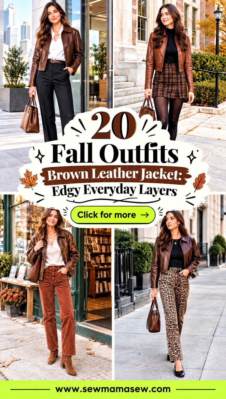20 Fall Outfits Brown Leather Jacket Edgy Everyday Layers - 20 Fall Outfits Brown Leather Jacket: Edgy Everyday Layers