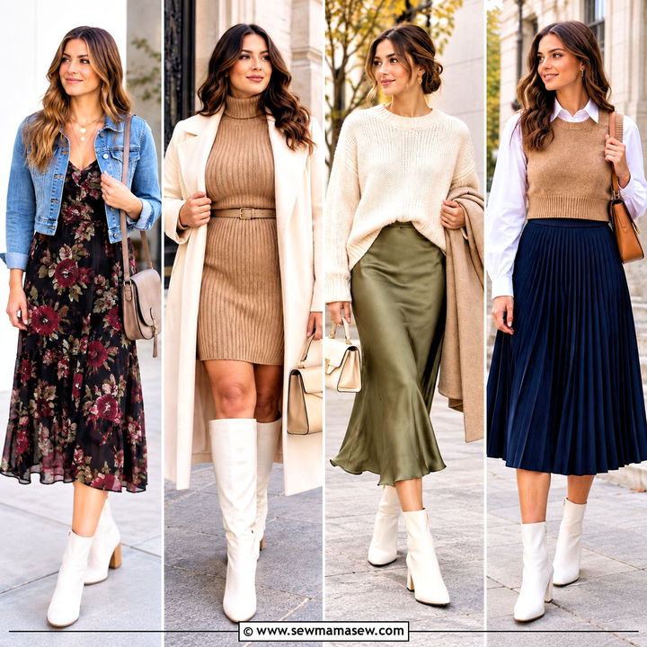 20 Fall Outfits White Boots Fans Will Love for Fresh Style