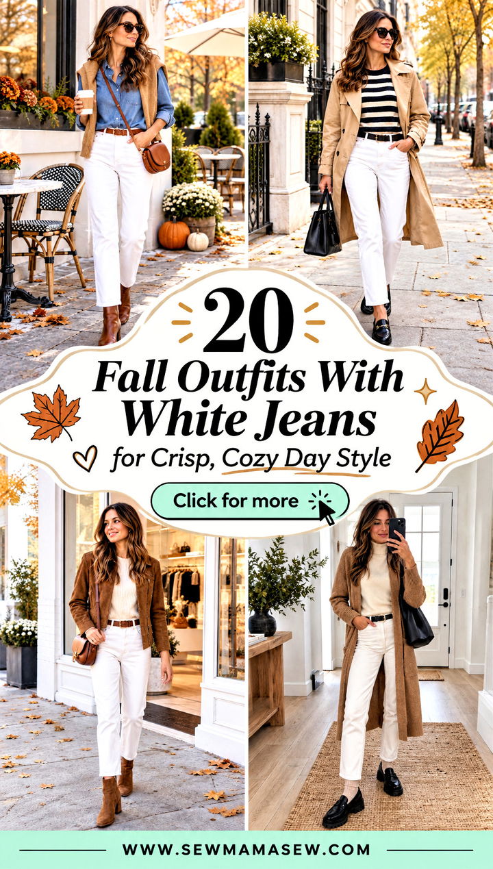 20 Fall Outfits With White Jeans for Crisp Cozy Day Style - 20 Fall Outfits With White Jeans for Crisp, Cozy Day Style