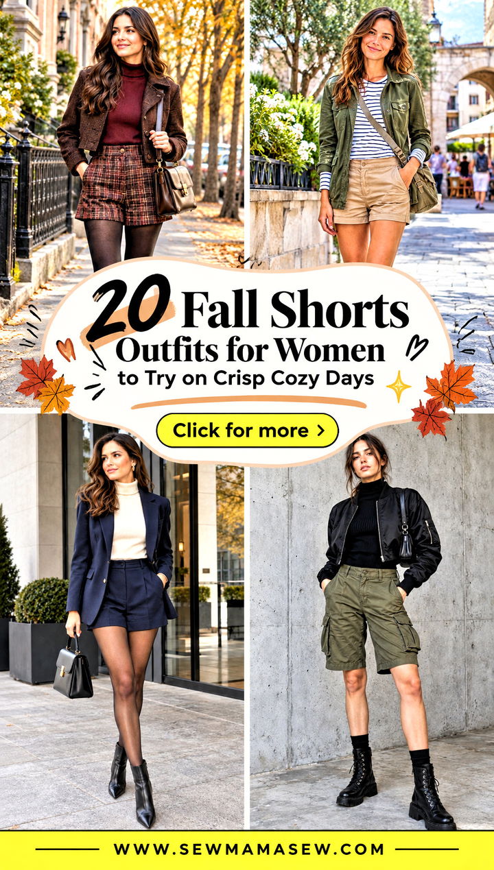 20 Fall Shorts Outfits for Women to Try on Crisp Cozy Days - 20 Fall Shorts Outfits for Women to Try on Crisp Cozy Days