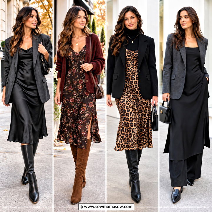 20 Fall Slip Dress Outfit Ideas for Chic Day-to-Night Style