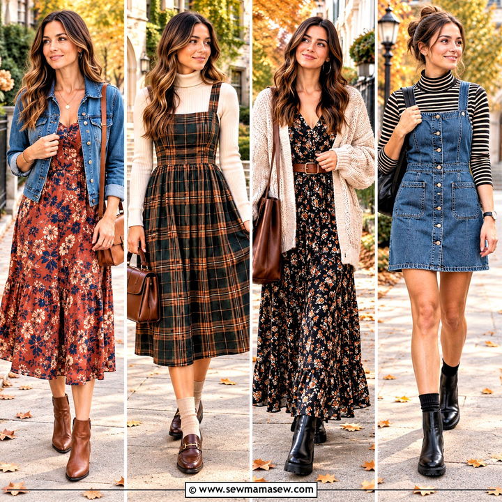 20 Fall Sundress Ideas for Cozy, Charming Transitional Looks