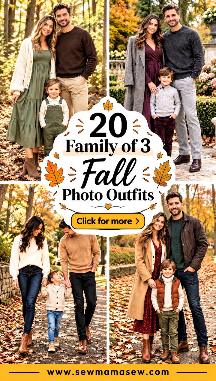 20 Family of 3 Fall Photo Outfits for Sweet Cozy Memories - 20 Family of 3 Fall Photo Outfits for Sweet, Cozy Memories