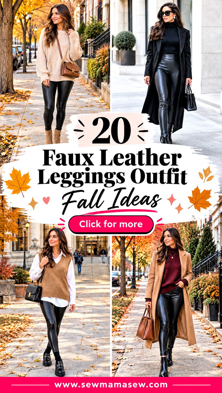 20 Faux Leather Leggings Outfit Fall Ideas for Chic Layering - 20 Faux Leather Leggings Outfit Fall Ideas for Chic Layering