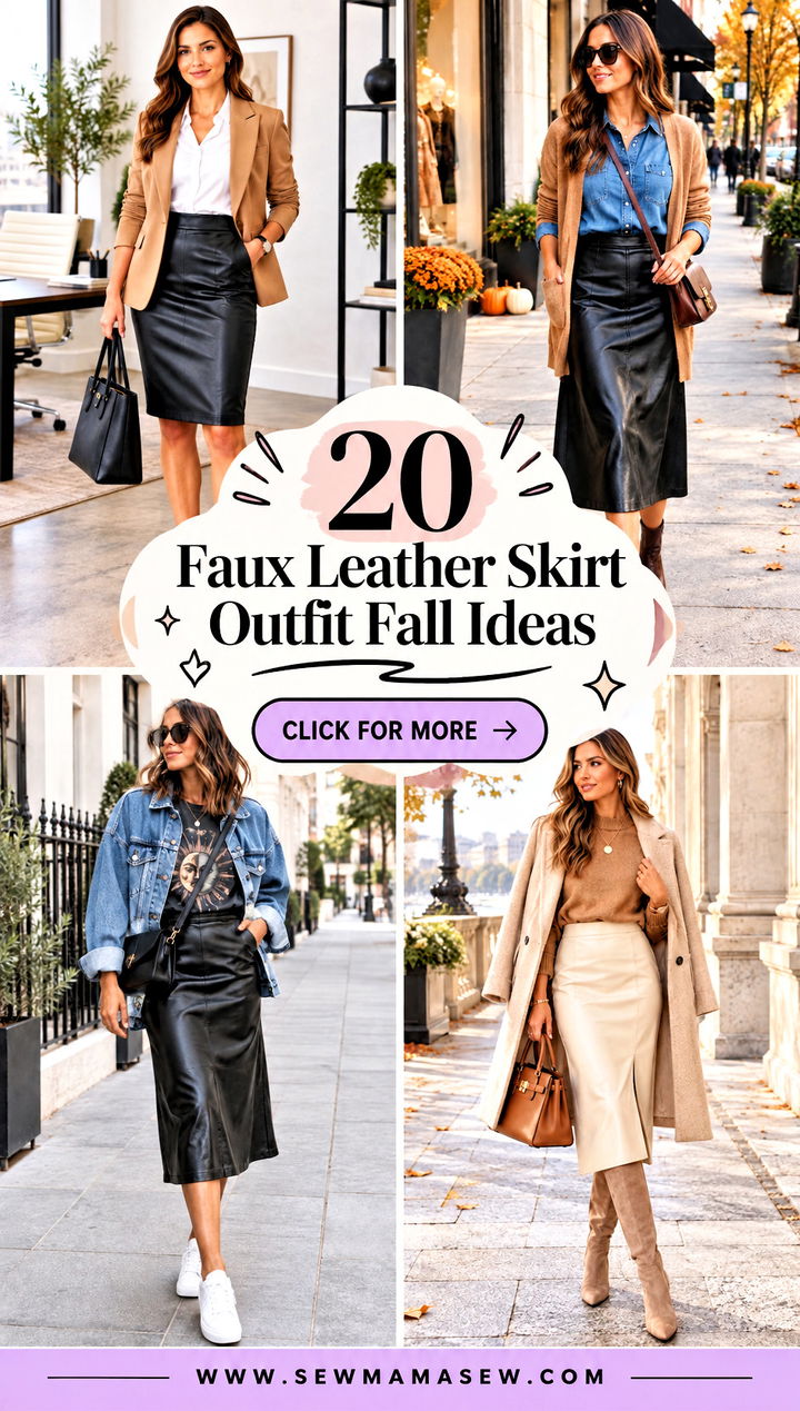 20 Faux Leather Skirt Outfit Fall Ideas for Chic Cozy Looks - 20 Faux Leather Skirt Outfit Fall Ideas for Chic Cozy Looks