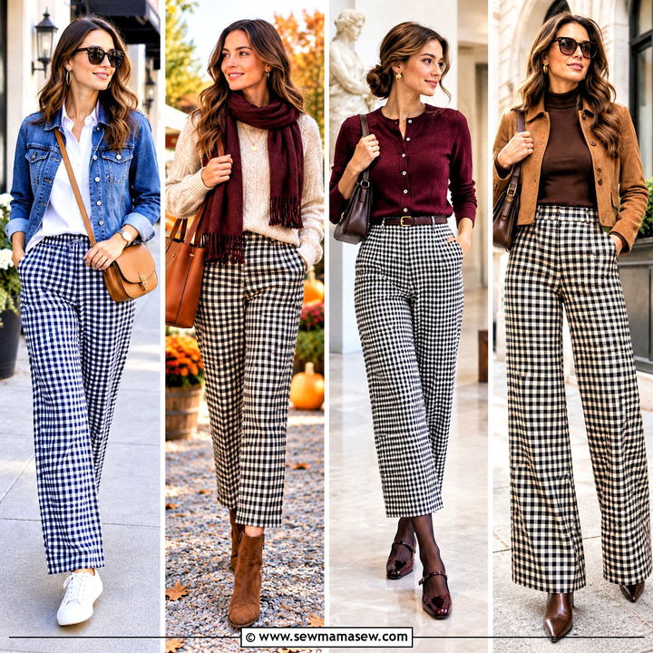 20 Gingham Pants Outfit Fall Ideas for Playful Weekend Style