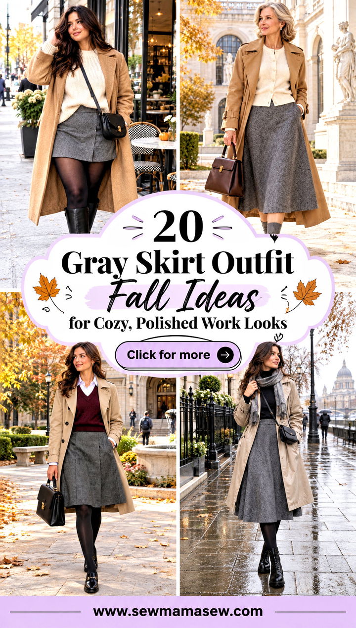 20 Gray Skirt Outfit Fall Ideas for Cozy Polished Work Looks - 20 Gray Skirt Outfit Fall Ideas for Cozy, Polished Work Looks