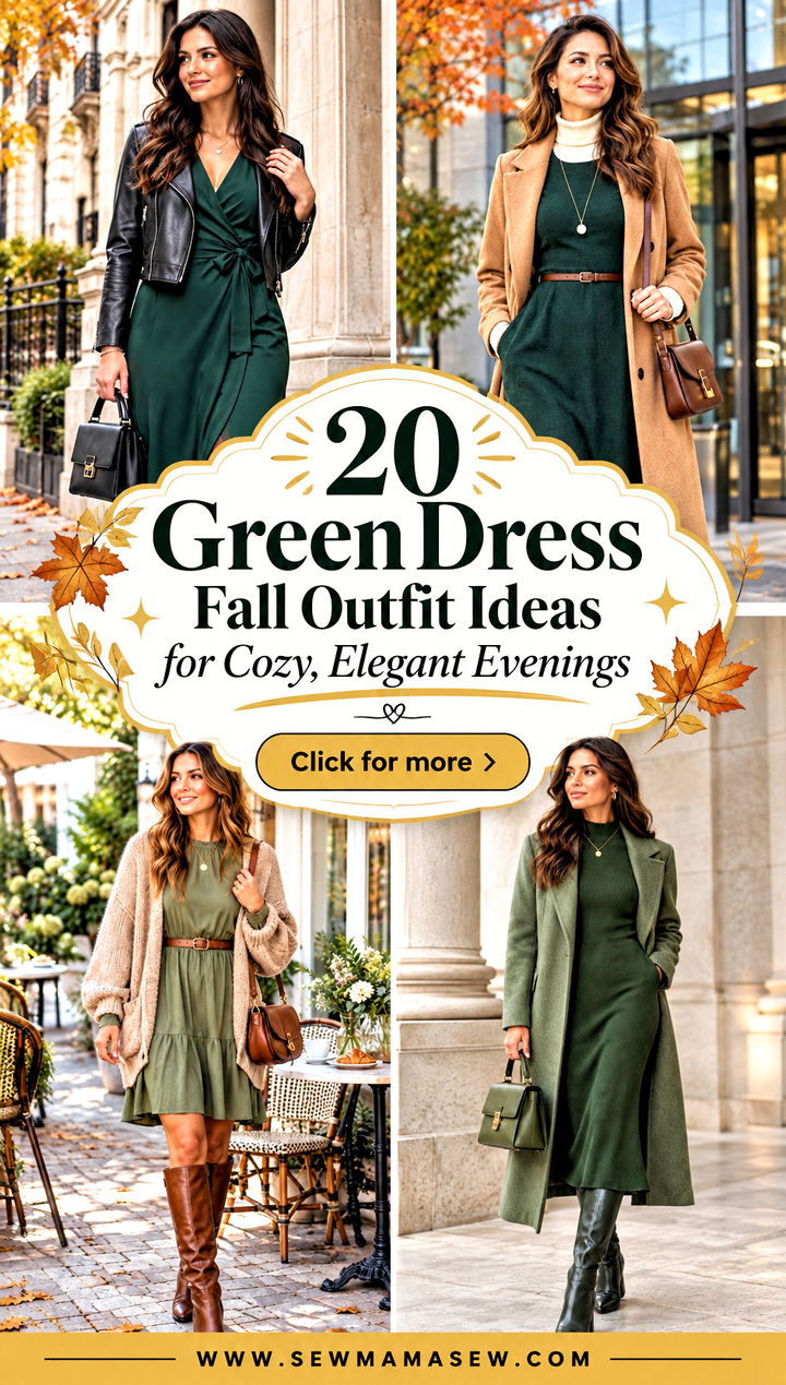 20 Green Dress Fall Outfit Ideas for Cozy Elegant Evenings - 20 Green Dress Fall Outfit Ideas for Cozy, Elegant Evenings