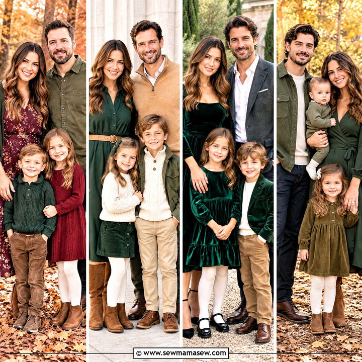 20 Green Fall Family Photo Outfits for Warm, Timeless Portraits