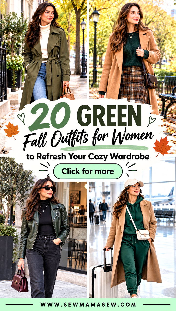 20 Green Fall Outfits for Women to Refresh Your Cozy Wardrobe - 20 Green Fall Outfits for Women to Refresh Your Cozy Wardrobe