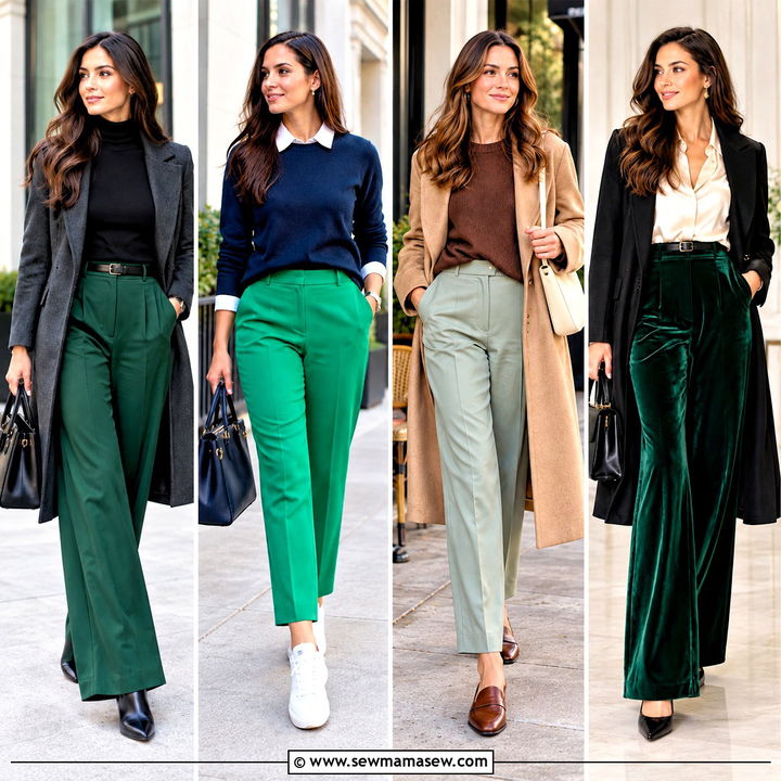 20 Green Pants Fall Outfit Looks for Effortlessly Chic Workdays