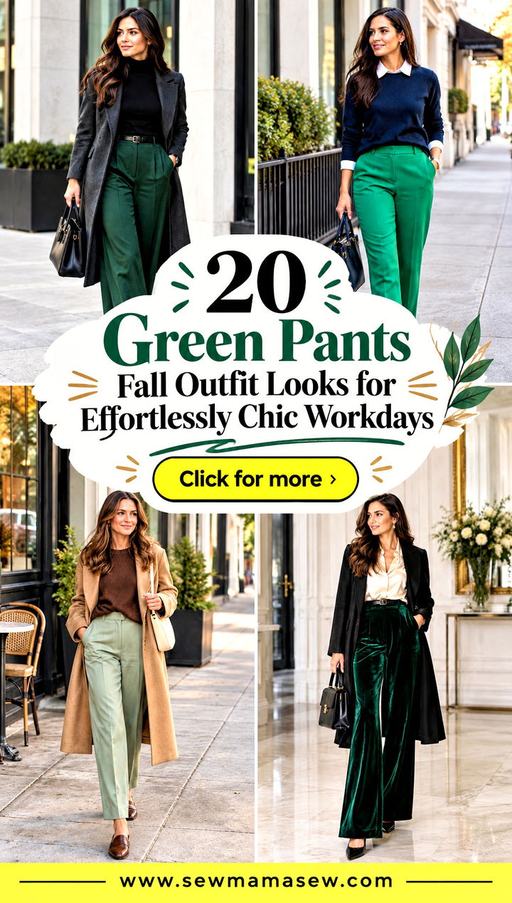 20 Green Pants Fall Outfit Looks for Effortlessly Chic Workdays - 20 Green Pants Fall Outfit Looks for Effortlessly Chic Workdays