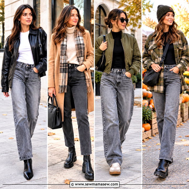 20 Grey Jeans Outfit Fall Looks for Effortlessly Chic Layers