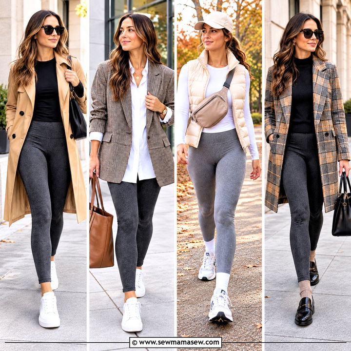 20 Grey Leggings Outfit Fall Looks for Cozy Stylish Errands