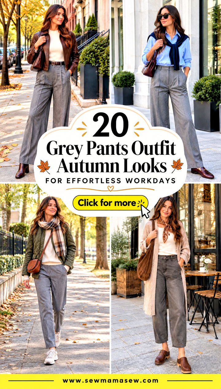 20 Grey Pants Outfit Autumn Looks for Effortless Workdays - 20 Grey Pants Outfit Autumn Looks for Effortless Workdays