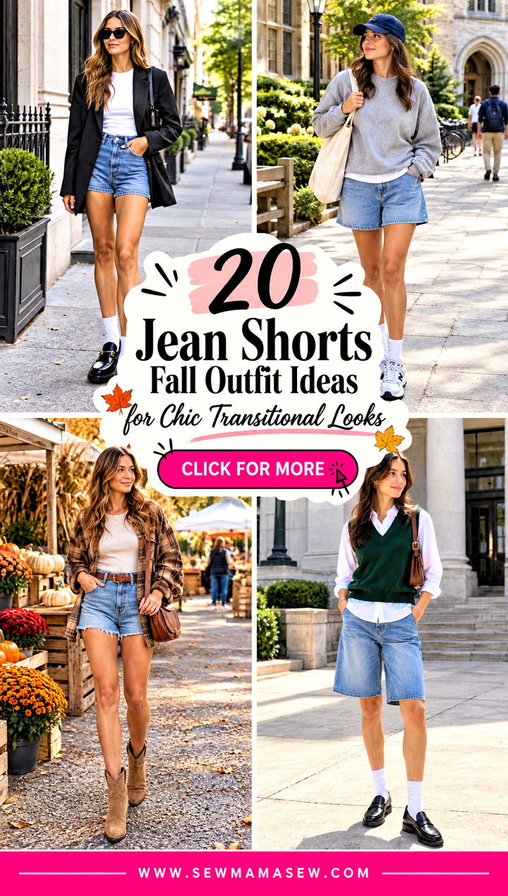 20 Jean Shorts Fall Outfit Ideas for Chic Transitional Looks - 20 Jean Shorts Fall Outfit Ideas for Chic Transitional Looks