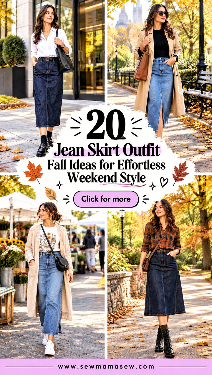 20 Jean Skirt Outfit Fall Ideas for Effortless Weekend Style - 20 Jean Skirt Outfit Fall Ideas for Effortless Weekend Style