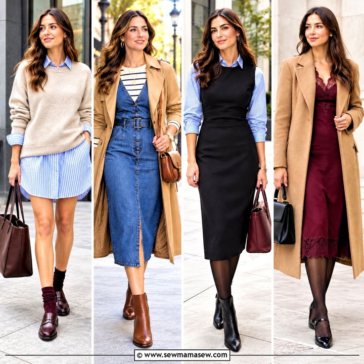 20 Layered Dress Outfit Fall Ideas for Cozy Brunch Style