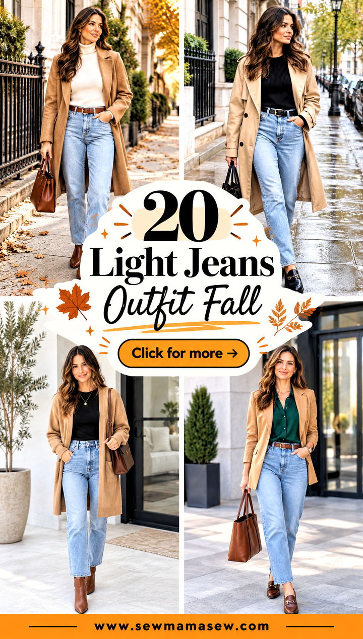 20 Light Jeans Outfit Fall Effortless Looks for Cozy Weekends - 20 Light Jeans Outfit Fall: Effortless Looks for Cozy Weekends
