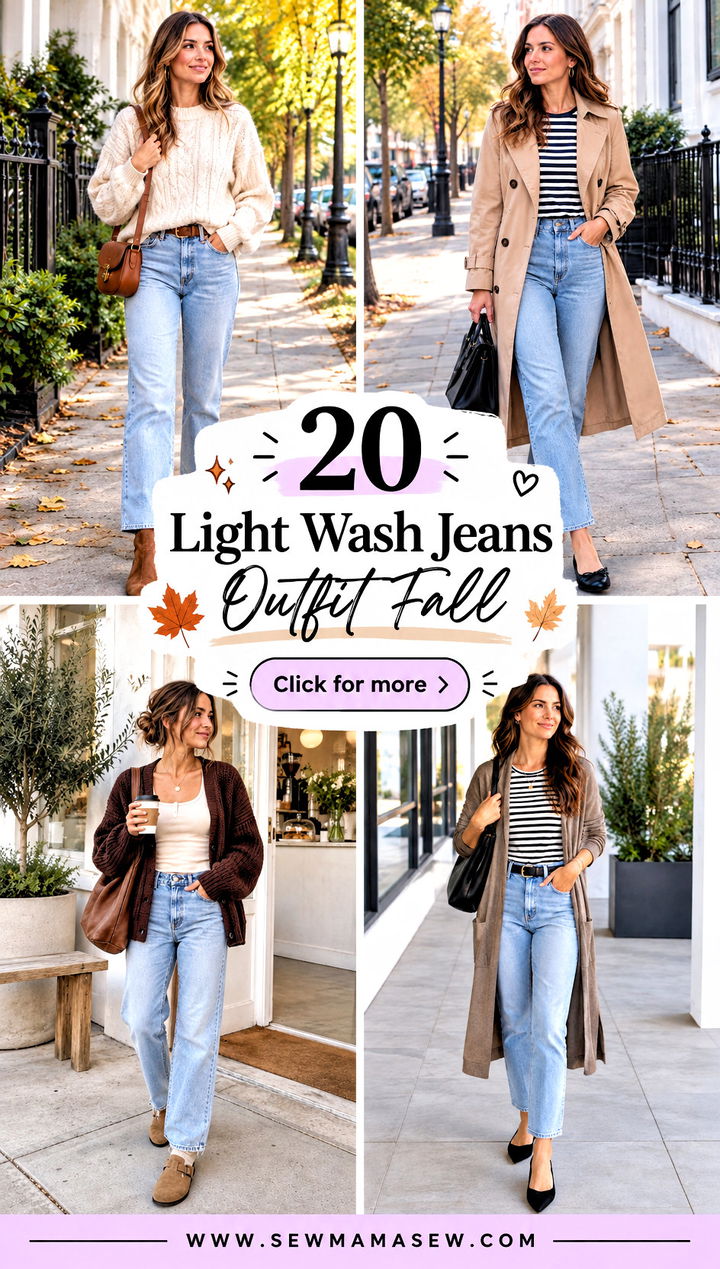 20 Light Wash Jeans Outfit Fall Fresh Layers for Casual Days - 20 Light Wash Jeans Outfit Fall: Fresh Layers for Casual Days